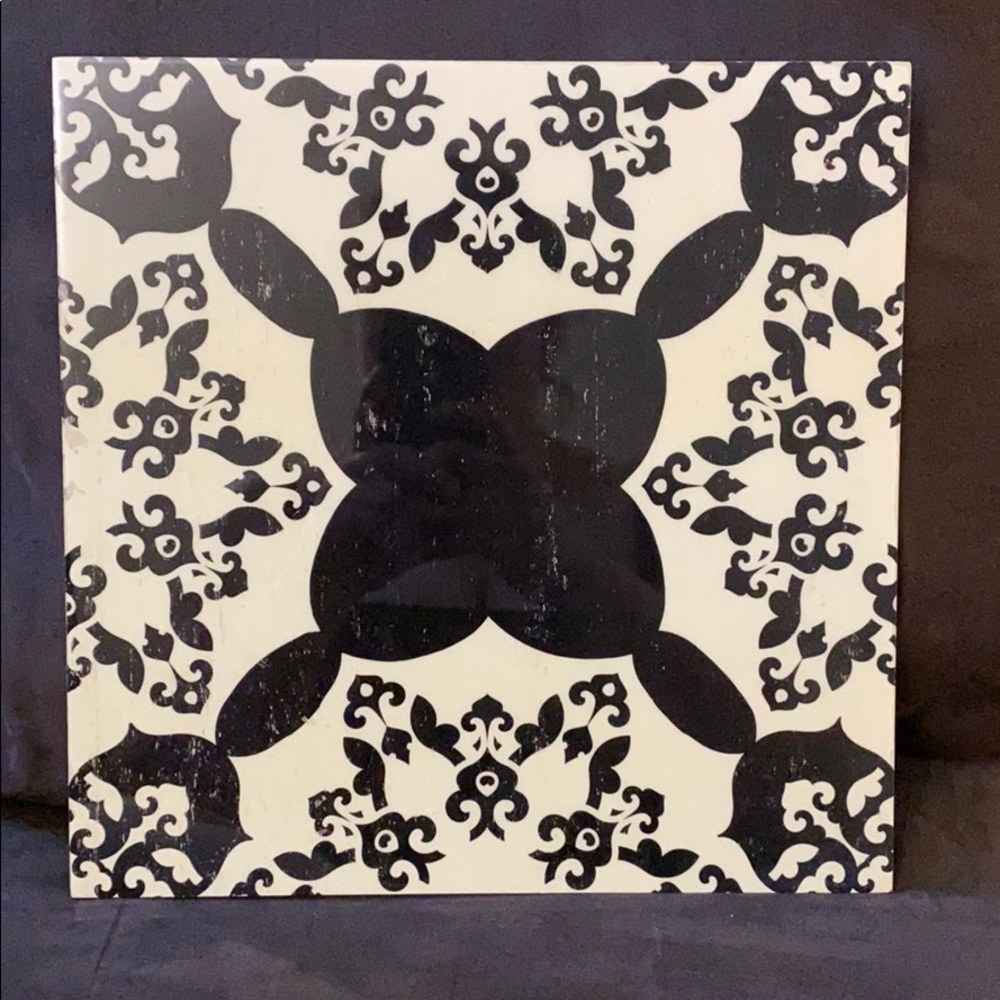Geometric cream and black hanging wall tile